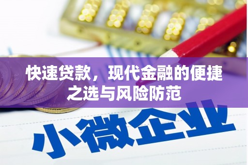 淮上快速贷款，现代金融的便捷之选与风险防范