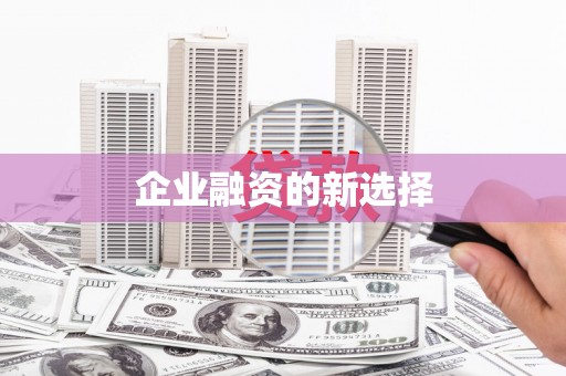 市中区企业融资的新选择