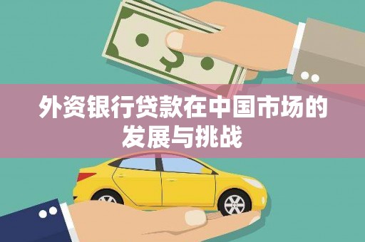 蛟河外资银行贷款在中国市场的发展与挑战