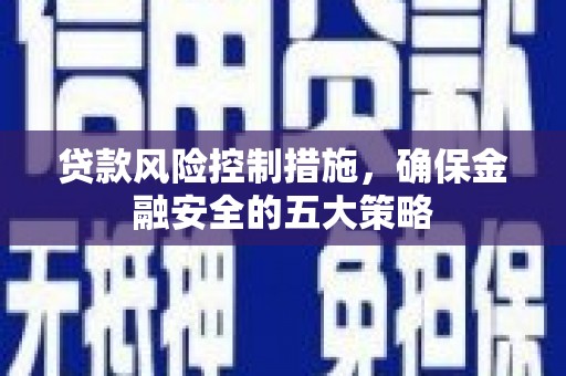 昭化贷款风险控制措施，确保金融安全的五大策略