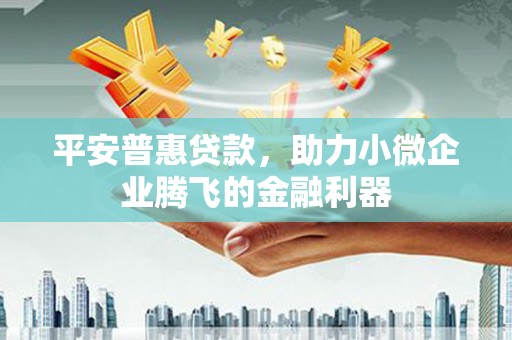 正宁平安普惠贷款，助力小微企业腾飞的金融利器