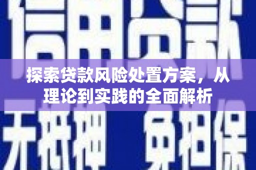 荣昌探索贷款风险处置方案，从理论到实践的全面解析