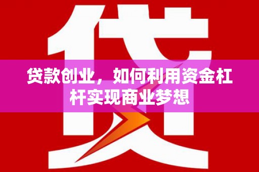 柳城贷款创业，如何利用资金杠杆实现商业梦想