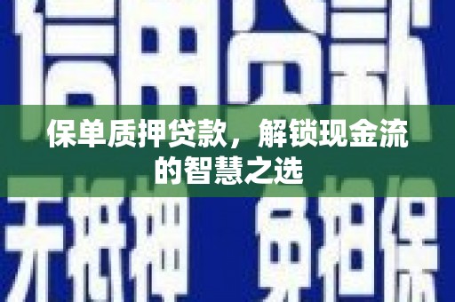 宝清保单质押贷款，解锁现金流的智慧之选
